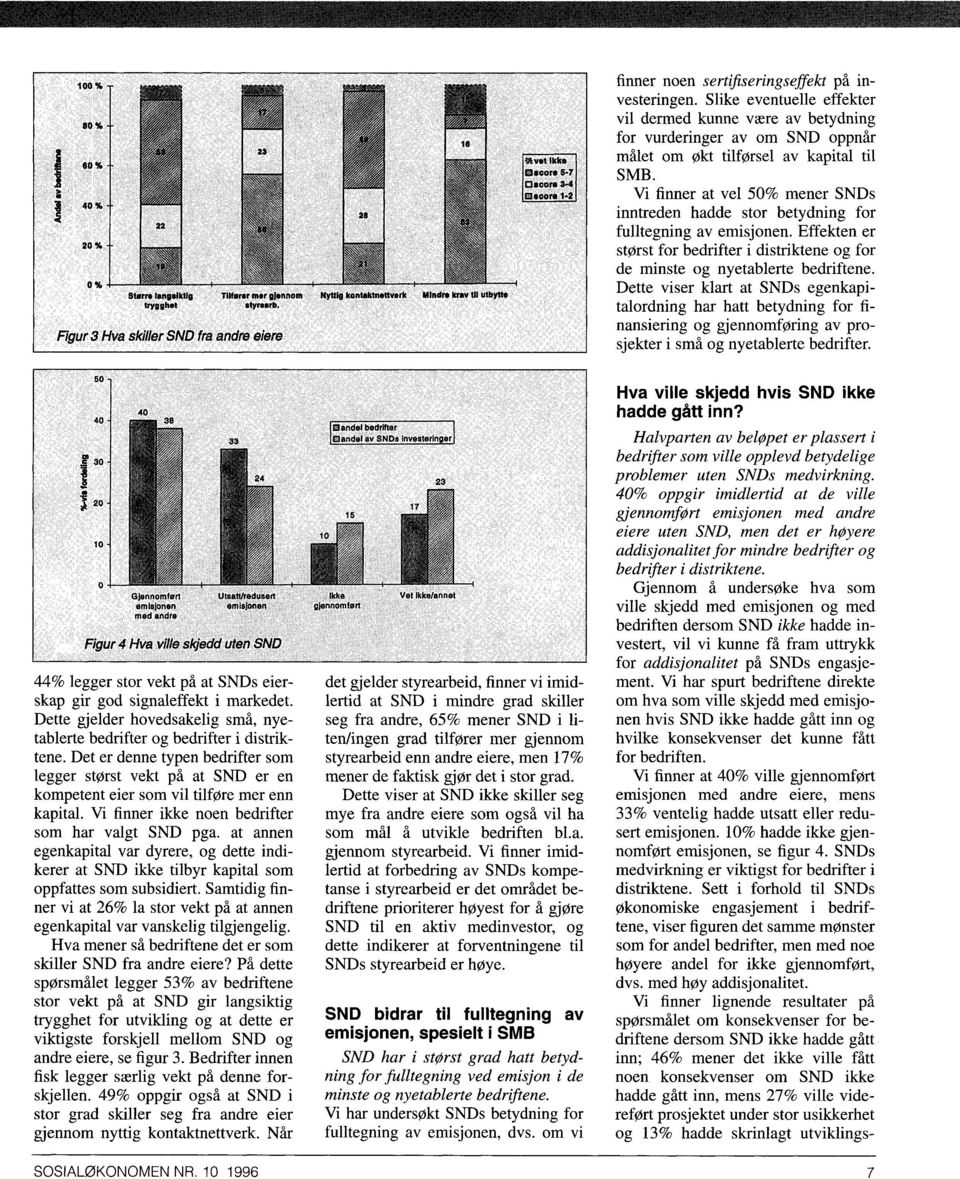 Slike eventuelle effekter vil dermed kunne være av betydning for vurderinger av om SND oppnår målet om økt tilførsel av kapital til SMB.