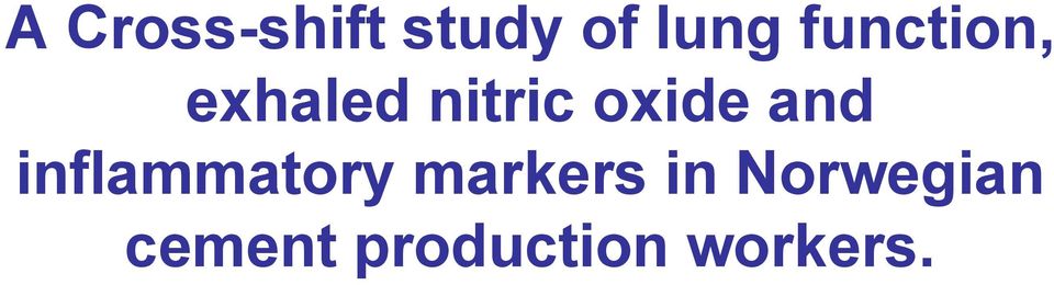 and inflammatory markers in