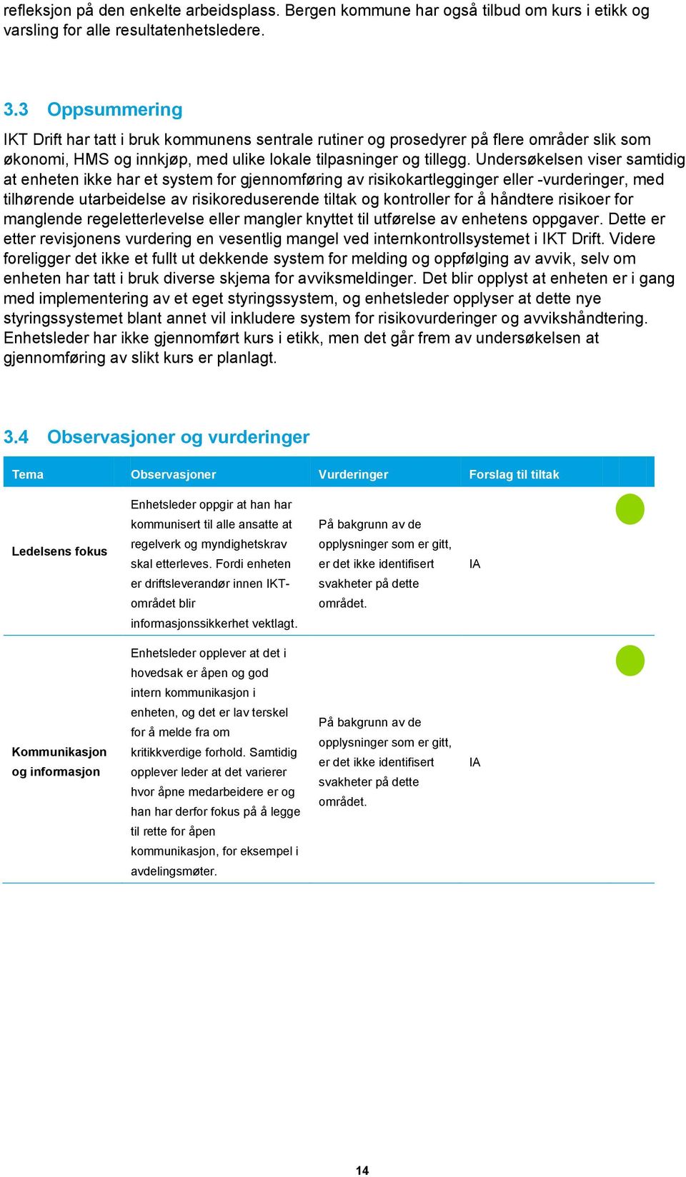 Undersøkelsen viser samtidig at enheten ikke har et system for gjennomføring av risikokartlegginger eller -vurderinger, med tilhørende utarbeidelse av risikoreduserende tiltak og kontroller for å