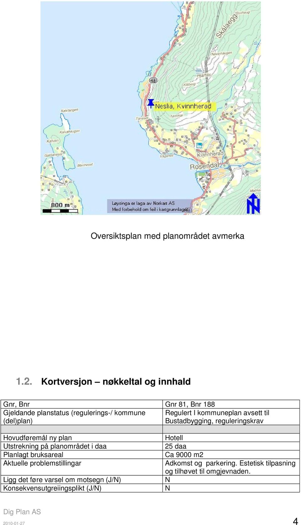 avsett til (del)plan) Bustadbygging, reguleringskrav Hovudføremål ny plan Utstrekning på planområdet i daa Planlagt