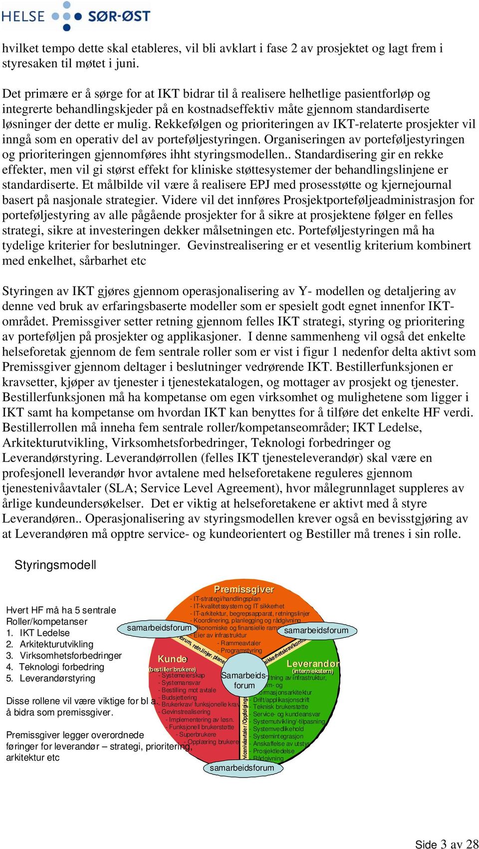 Rekkefølgen og prioriteringen av IKT-relaterte prosjekter vil inngå som en operativ del av porteføljestyringen.