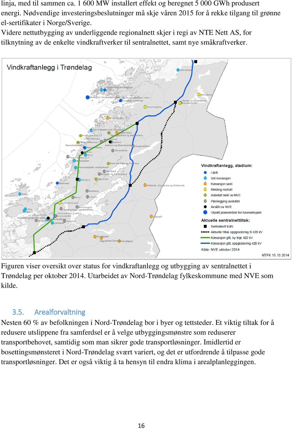 Videre nettutbygging av underliggende regionalnett skjer i regi av NTE Nett AS, for tilknytning av de enkelte vindkraftverker til sentralnettet, samt nye småkraftverker.