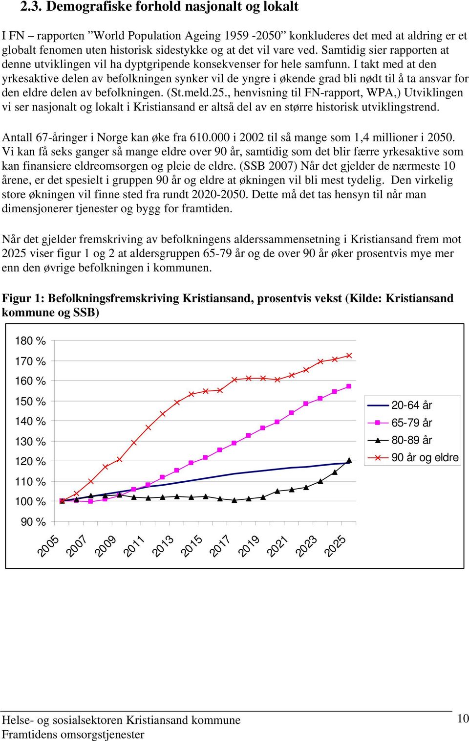 I takt med at den yrkesaktive delen av befolkningen synker vil de yngre i økende grad bli nødt til å ta ansvar for den eldre delen av befolkningen. (St.meld.25.