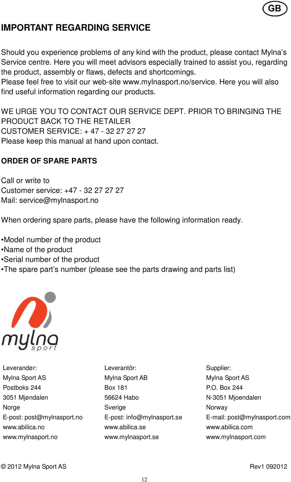 Here you will also find useful information regarding our products. WE URGE YOU TO CONTACT OUR SERVICE DEPT.