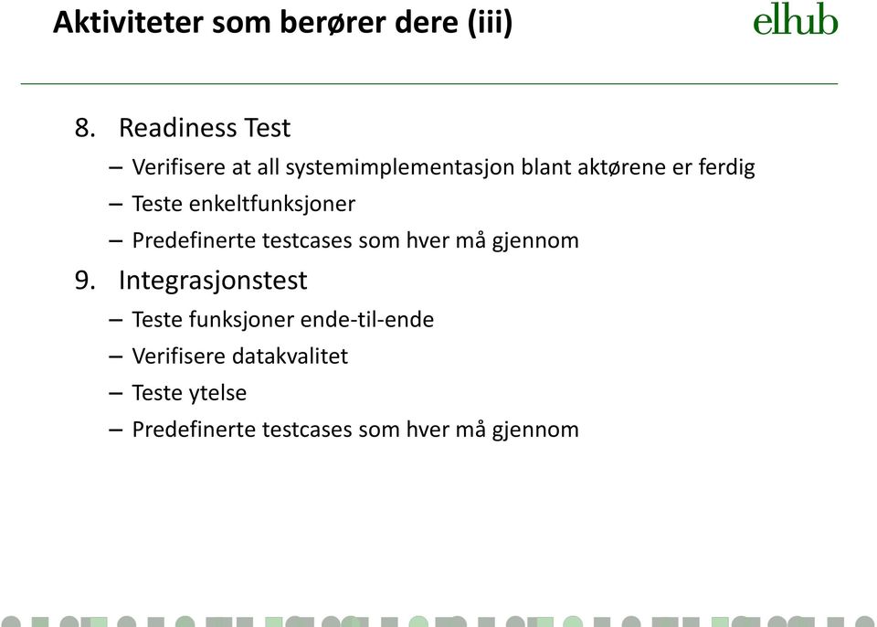 Teste enkeltfunksjoner Predefinerte testcases som hver må gjennom 9.