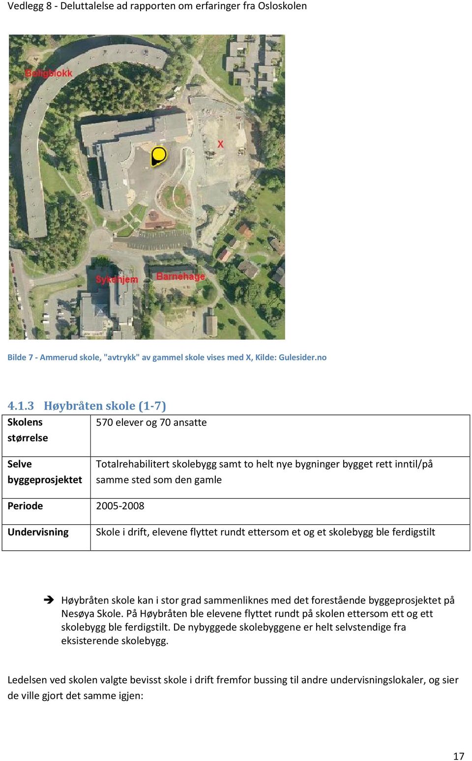 drift, elevene flyttet rundt ettersom et og et skolebygg ble ferdigstilt Høybråten skole kan i stor grad sammenliknes med det forestående på Nesøya Skole.