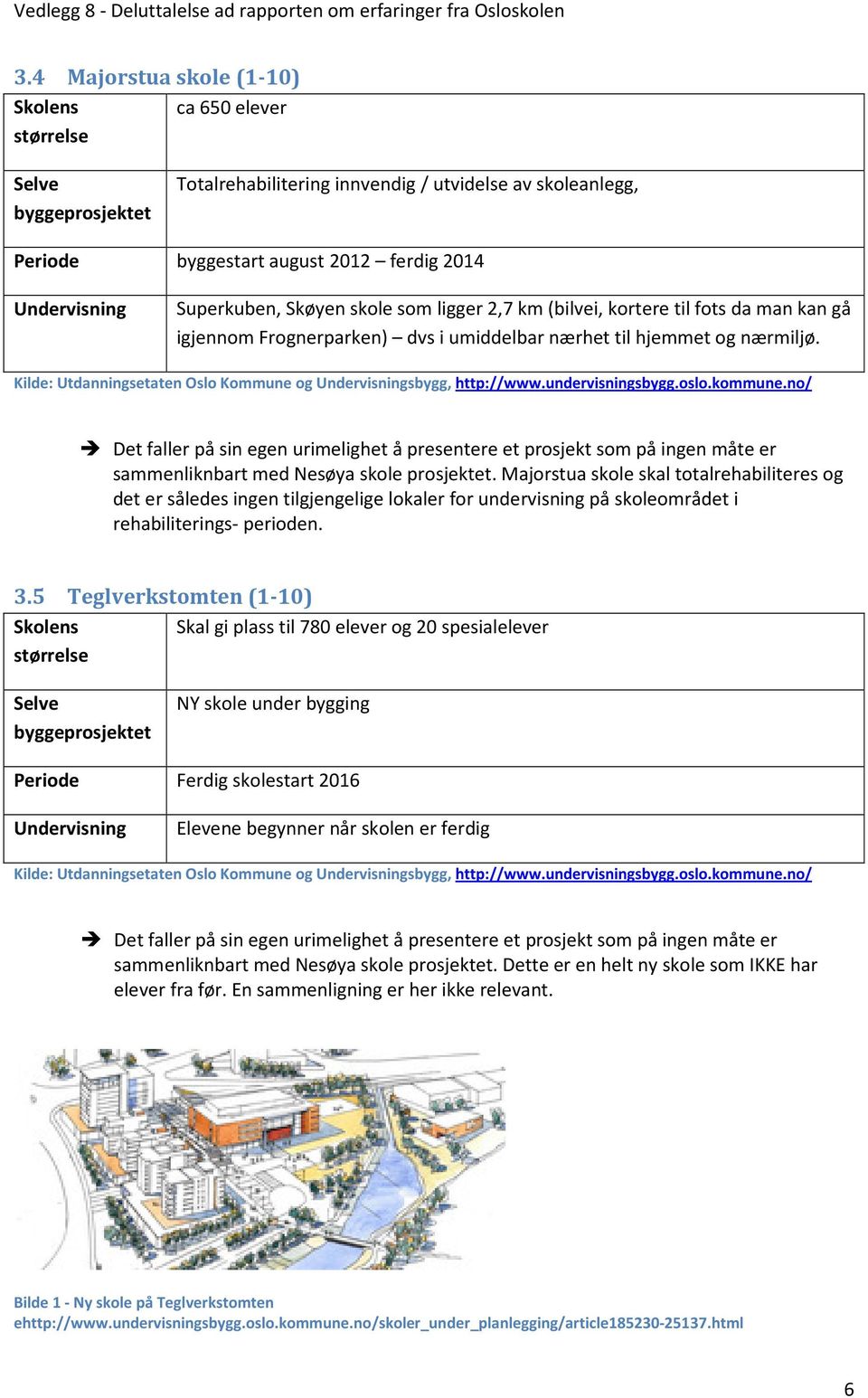 kommune.no/ Det faller på sin egen urimelighet å presentere et prosjekt som på ingen måte er sammenliknbart med Nesøya skole prosjektet.