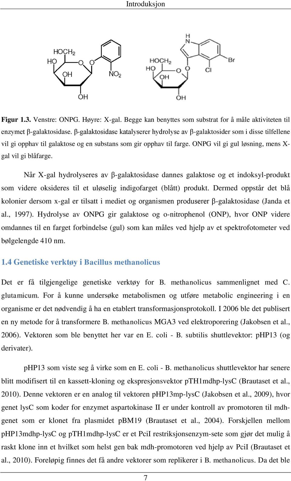 ONPG vil gi gul løsning, mens X- gal vil gi blåfarge.