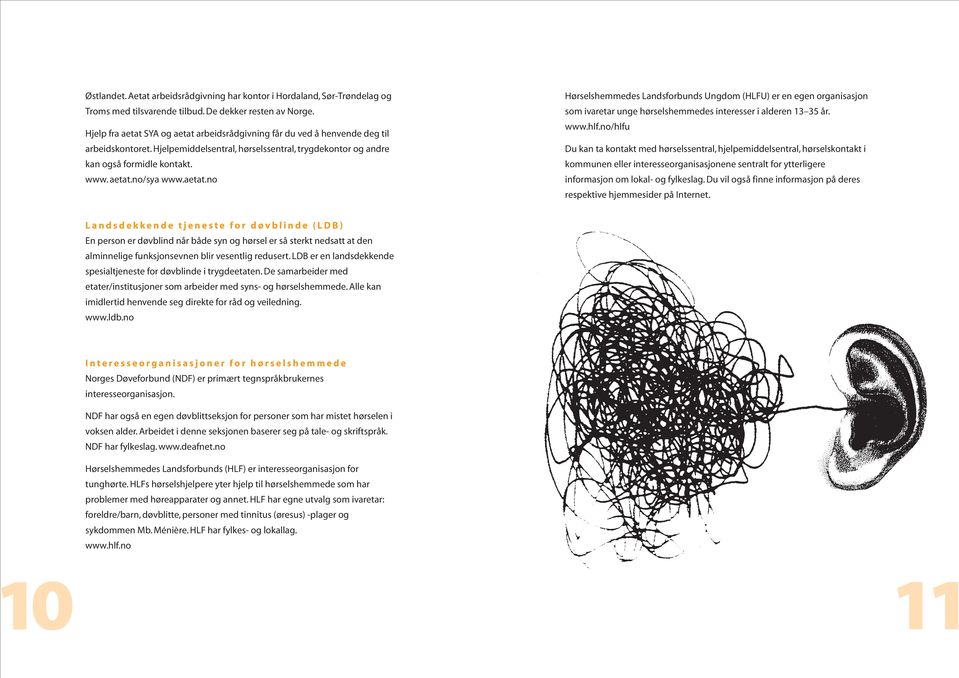 aetat.no Hørselshemmedes Landsforbunds Ungdom (HLFU) er en egen organisasjon som ivaretar unge hørselshemmedes interesser i alderen 13 35 år. www.hlf.
