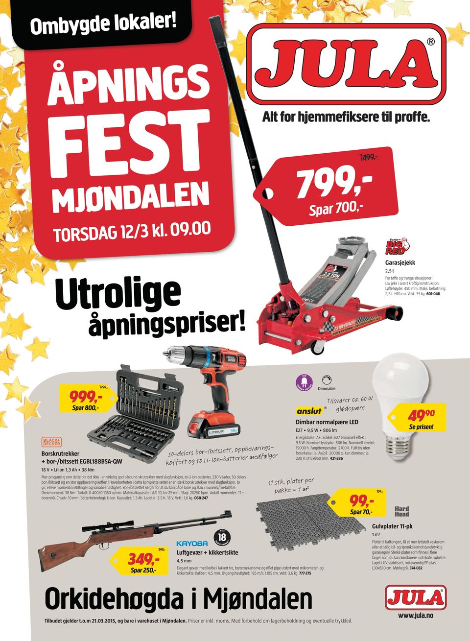 Dimbar normalpære LED E27 9,5 W 806 lm ett, oppbevarings 50-delers bor-/bitss er -batterier medfølg koffert og to Li-Ion Borskrutrekker + bor-/bitssett EGBL188BSA-QW 18 V Li-Ion 1,3 Ah 38 Nm Mer