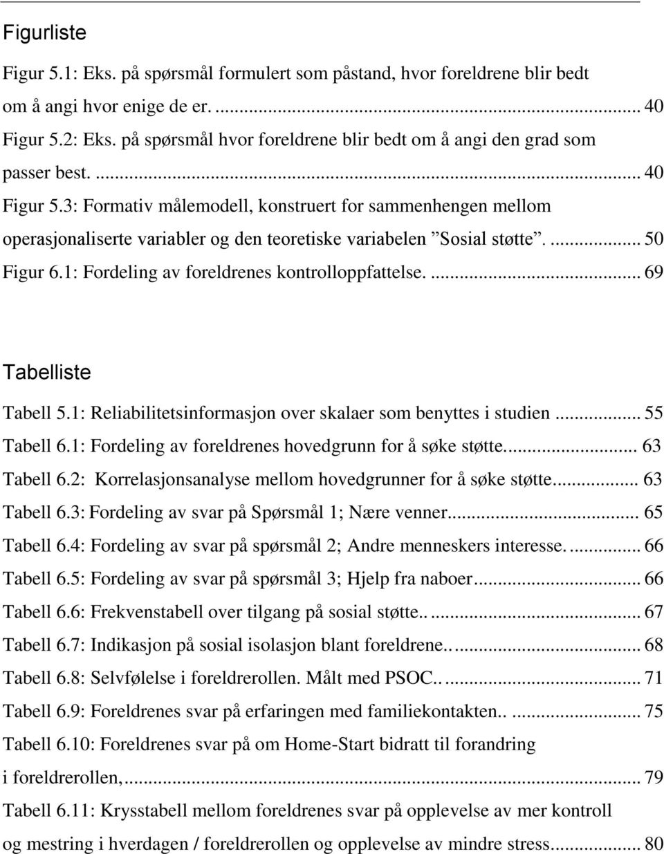 3: Formativ målemodell, konstruert for sammenhengen mellom operasjonaliserte variabler og den teoretiske variabelen Sosial støtte.... 50 Figur 6.1: Fordeling av foreldrenes kontrolloppfattelse.