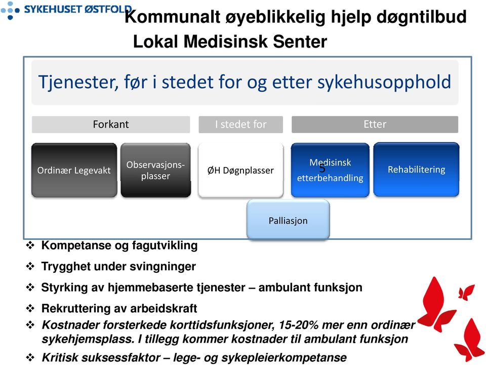 under svingninger Styrking av hjemmebaserte tjenester ambulant funksjon Rekruttering av arbeidskraft Kostnader forsterkede ede