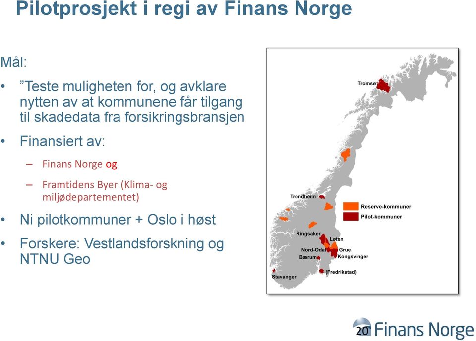 Finansiert av: Finans Norge og Framtidens Byer (Klima- og