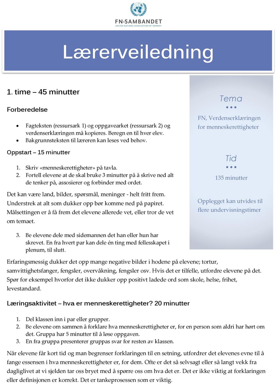 Fortell elevene at de skal bruke 3 minutter på å skrive ned alt de tenker på, assosierer og forbinder med ordet. Det kan være land, bilder, spørsmål, meninger - helt fritt frem.