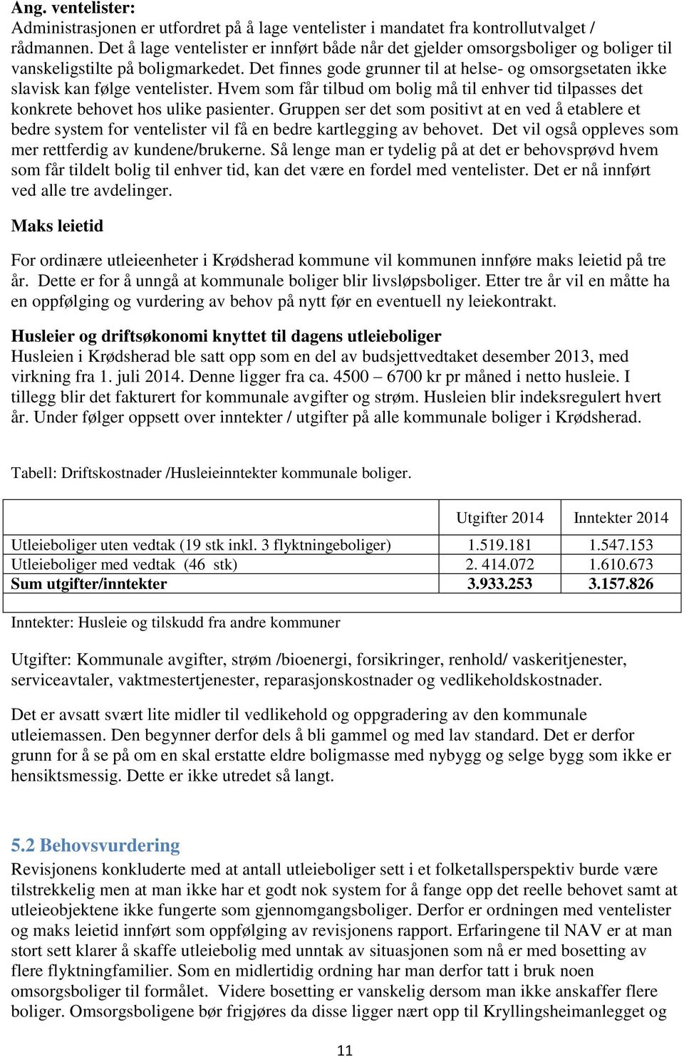 Det finnes gode grunner til at helse- og omsorgsetaten ikke slavisk kan følge ventelister. Hvem som får tilbud om bolig må til enhver tid tilpasses det konkrete behovet hos ulike pasienter.