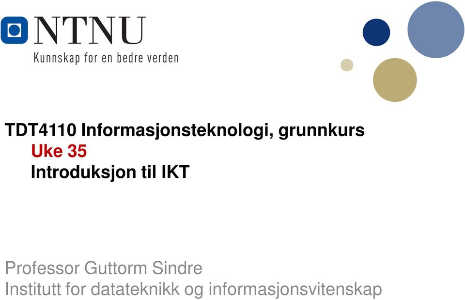 IKT Professor Guttorm Sindre