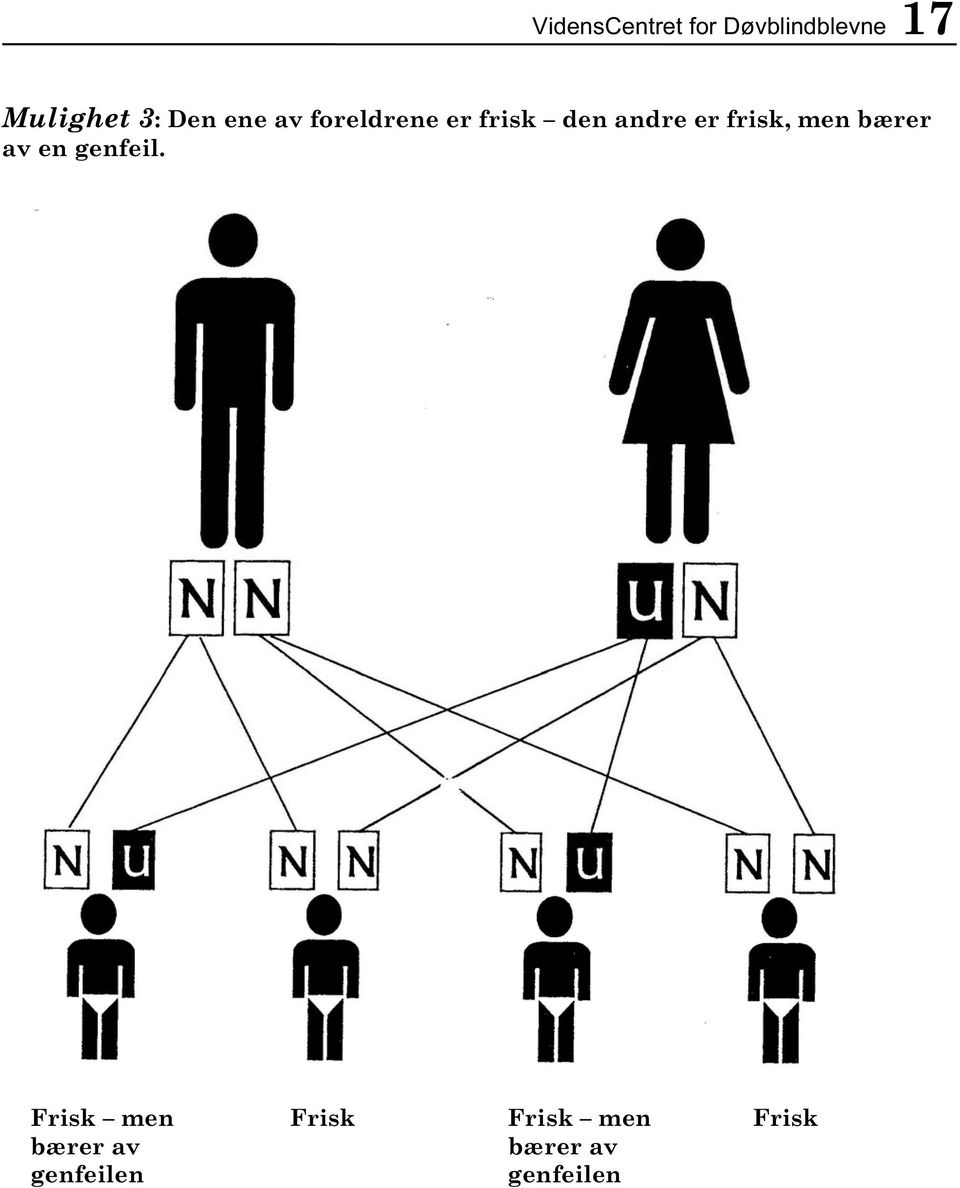 frisk, men bærer av en genfeil.