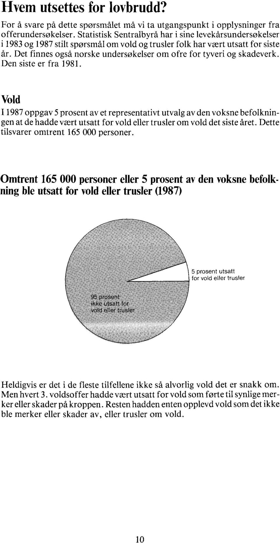 Det finnes også norske undersøkelser om ofre for tyveri og skadeverk. Den siste er fra 1981.