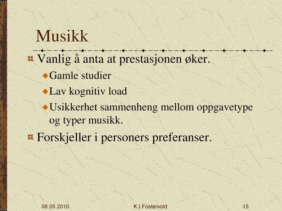 sammenheng mellom oppgavetype og typer musikk.