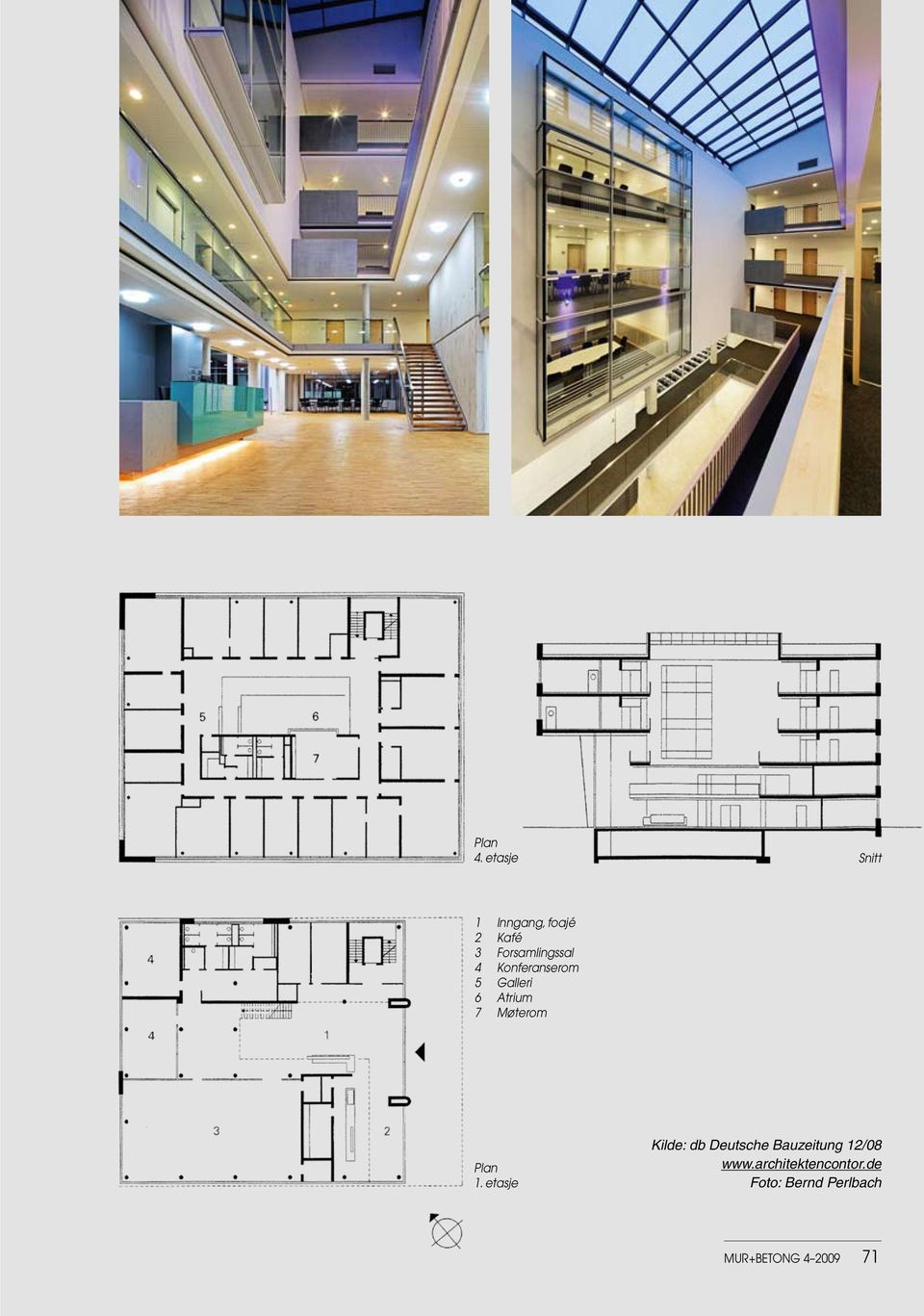 Konferanserom 5 Galleri 6 Atrium 7 Møterom Plan 1.