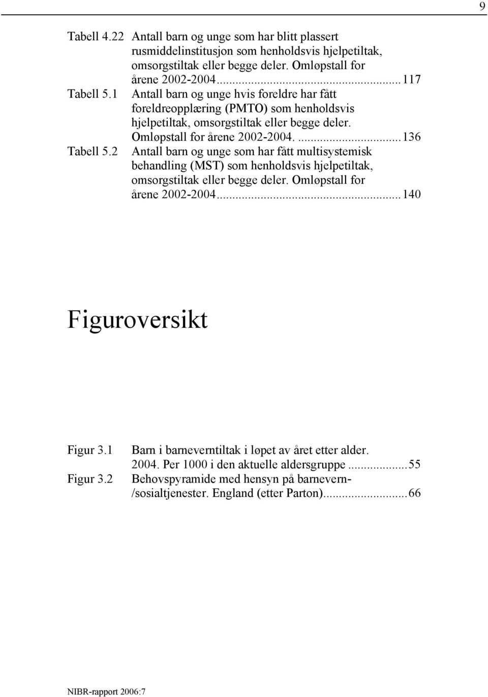 2 Antall barn og unge som har fått multisystemisk behandling (MST) som henholdsvis hjelpetiltak, omsorgstiltak eller begge deler. Omløpstall for årene 2002-2004...140 Figuroversikt Figur 3.