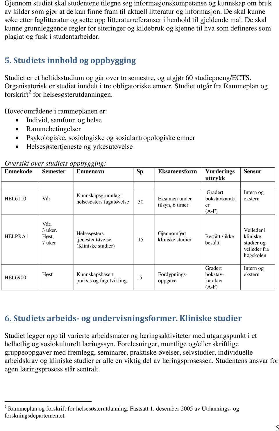 De skal kunne grunnleggende regler for siteringer og kildebruk og kjenne til hva som defineres som plagiat og fusk i studentarbeider. 5.