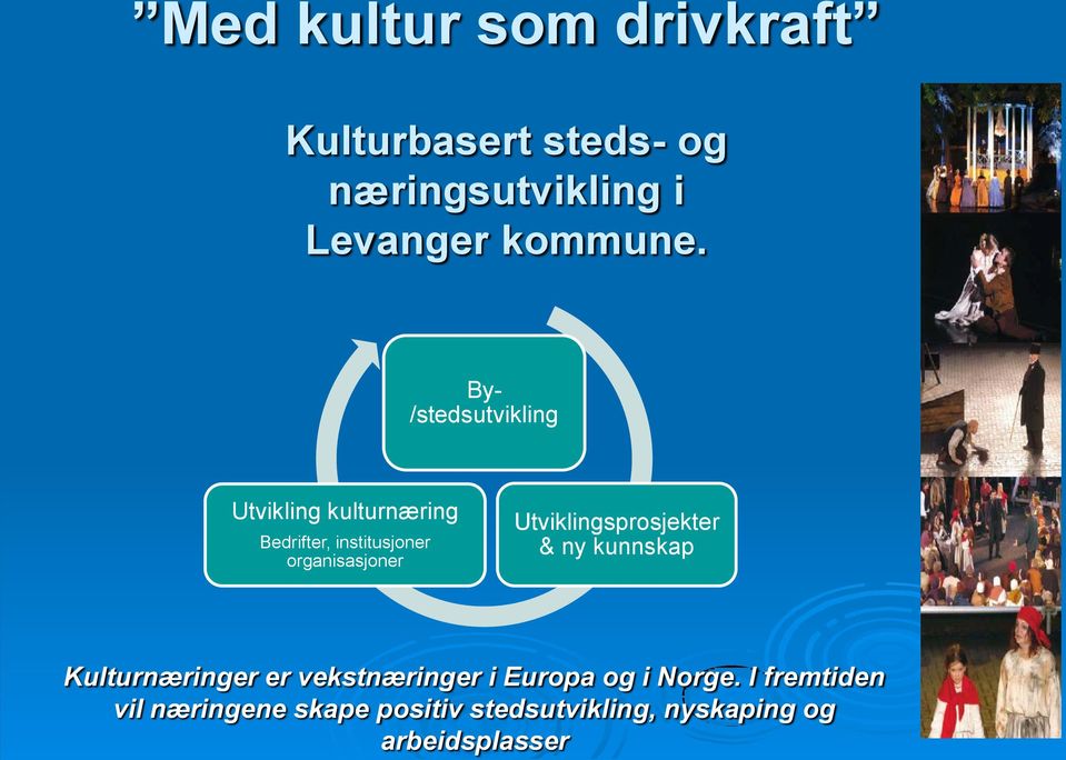 Utviklingsprosjekter & ny kunnskap Kulturnæringer er vekstnæringer i Europa og i