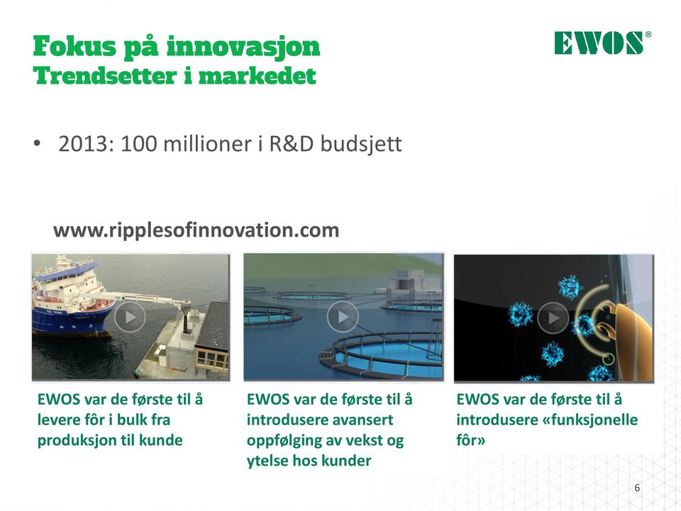 com EWOS var de første til å levere fôr i bulk fra produksjon til kunde EWOS