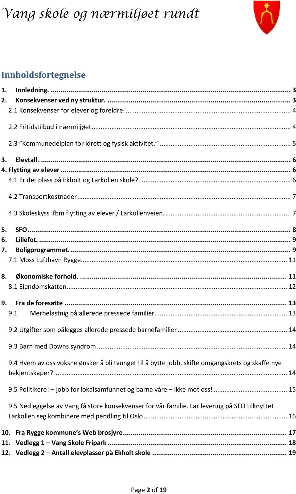 .. 8 6. Lillefot.... 9 7. Boligprogrammet.... 9 7.1 Moss Lufthavn Rygge... 11 8. Økonomiske forhold.... 11 8.1 Eiendomskatten... 12 9. Fra de foresatte... 13 9.