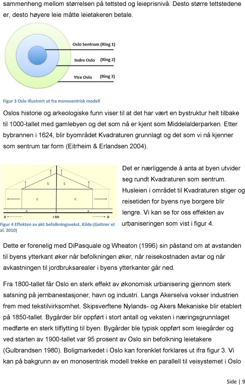 Middelalderparken. Etter bybrannen i 1624, blir byområdet Kvadraturen grunnlagt og det som vi nå kjenner som sentrum tar form (Eitrheim & Erlandsen 2004). Figur 4 Effekten av økt befolkningsvekst.