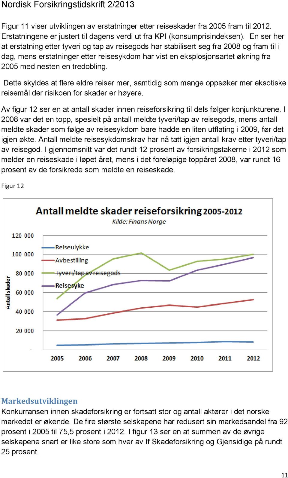 en tredobling. Dette skyldes at flere eldre reiser mer, samtidig som mange oppsøker mer eksotiske reisemål der risikoen for skader er høyere.