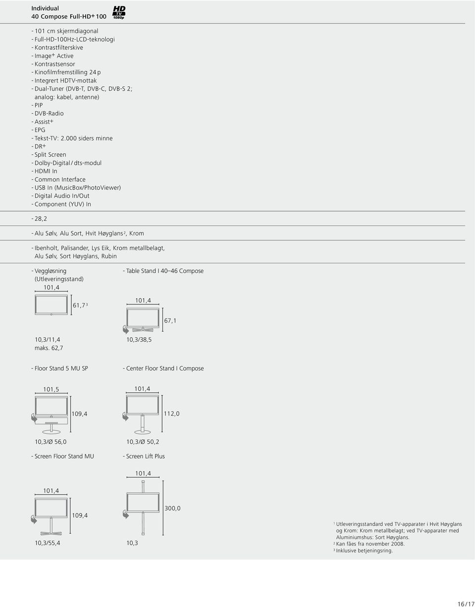 000 siders minne - DR+ - Split Screen - Dolby-Digital / dts-modul - HDMI In - Common Interface - USB In (MusicBox/PhotoViewer) - Digital Audio In/Out - Component (YUV) In - 28,2 - Alu Sølv, Alu Sort,