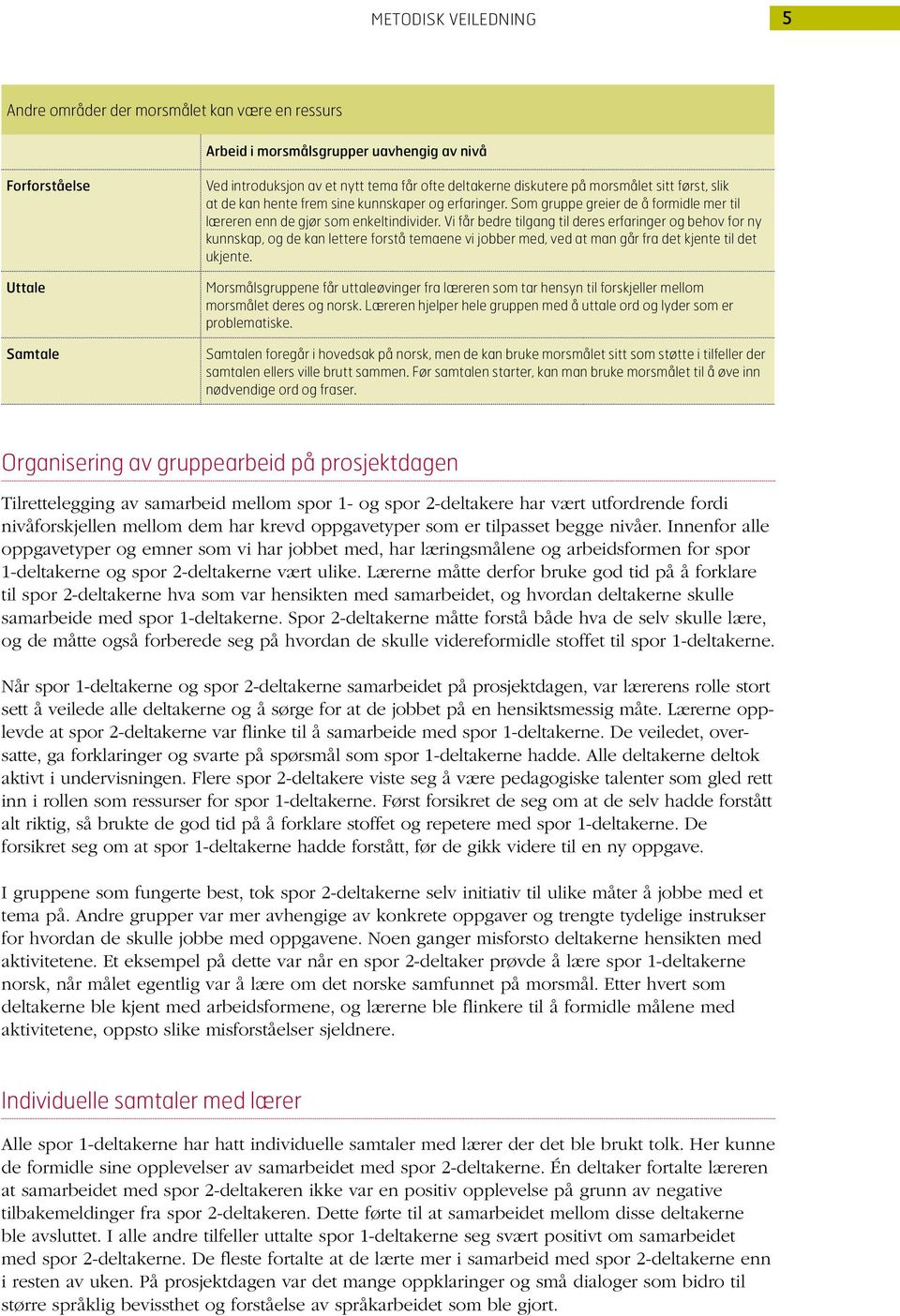 Vi får bedre tilgang til deres erfaringer og behov for ny kunnskap, og de kan lettere forstå temaene vi jobber med, ved at man går fra det kjente til det ukjente.