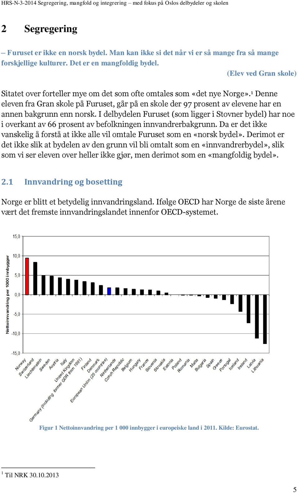 1 Denne eleven fra Gran skole på Furuset, går på en skole der 97 prosent av elevene har en annen bakgrunn enn norsk.