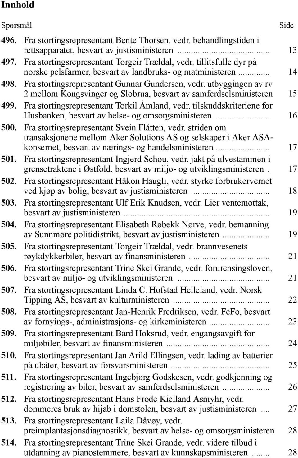 utbyggingen av rv 2 mellom Kongsvinger og Slobrua, besvart av samferdselsministeren 15 499. Fra stortingsrepresentant Torkil Åmland, vedr.