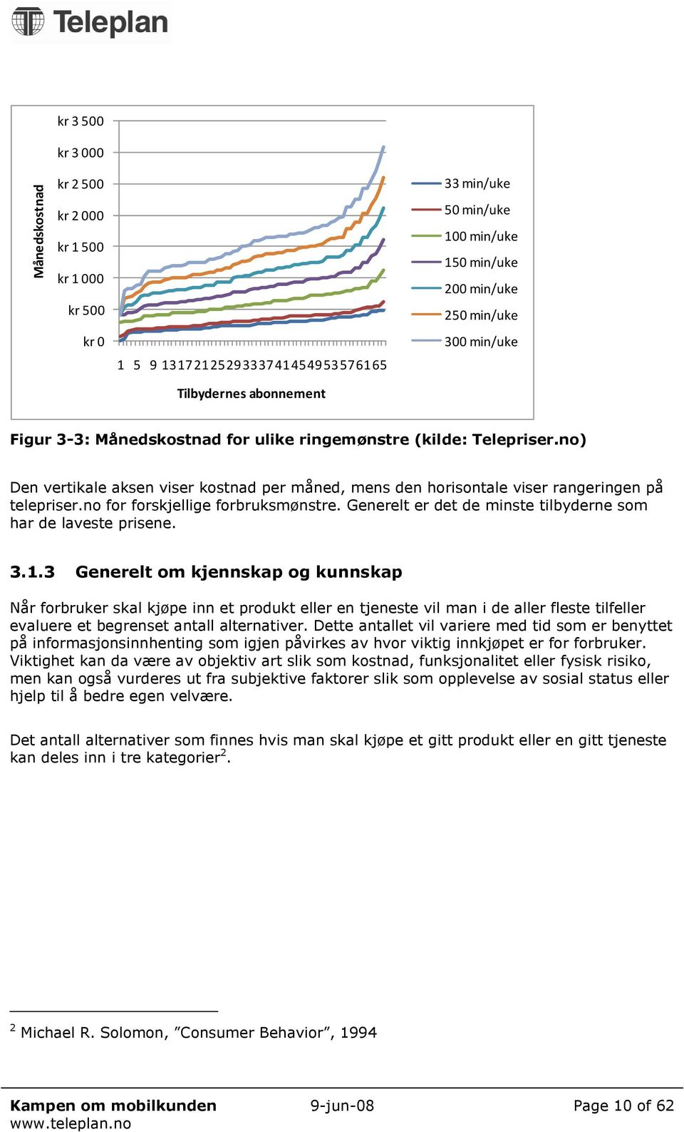 no for forskjellige forbruksmønstre. Generelt er det de minste tilbyderne som har de laveste prisene. 3.1.