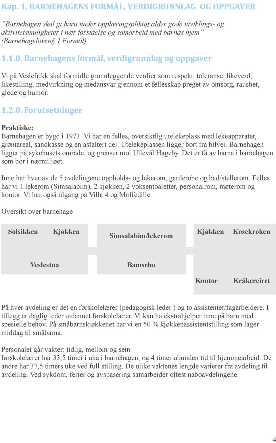 (Barnehageloven 1 Formål) 1.1.0.