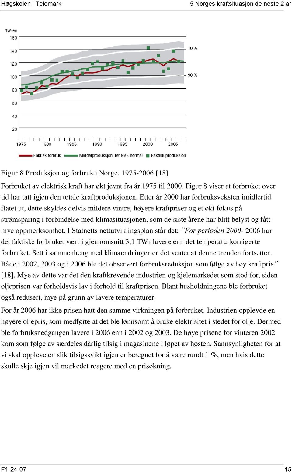 Etter år 2000 har forbruksveksten imidlertid flatet ut, dette skyldes delvis mildere vintre, høyere kraftpriser og et økt fokus på strømsparing i forbindelse med klimasituasjonen, som de siste årene