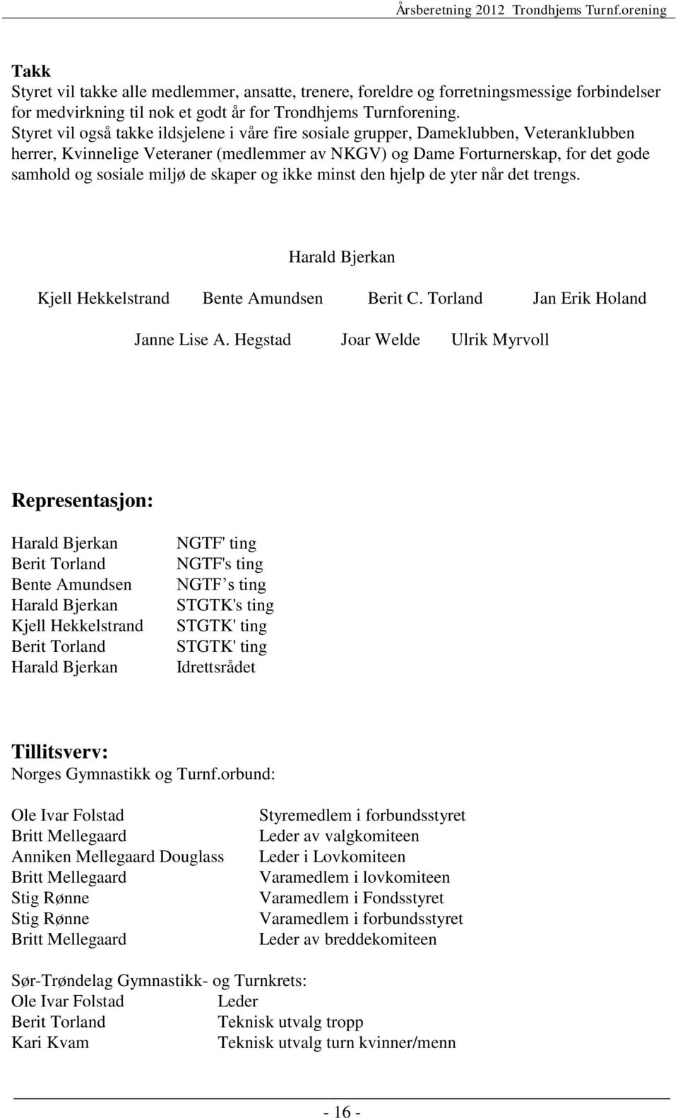 de skaper og ikke minst den hjelp de yter når det trengs. Harald Bjerkan Kjell Hekkelstrand Bente Amundsen Berit C. Torland Jan Erik Holand Janne Lise A.