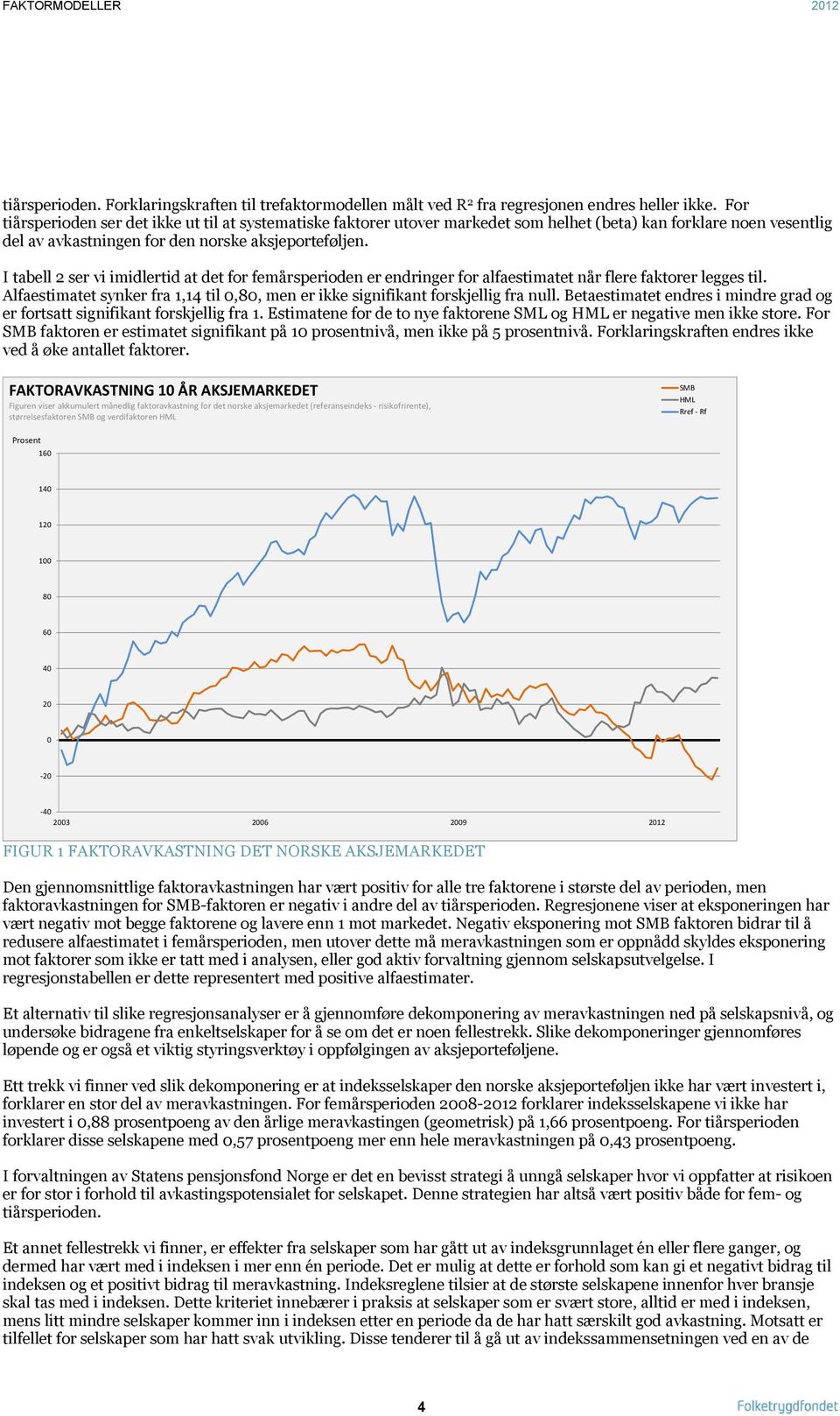 I tabell 2 ser vi imidlertid at det for femårsperioden er endringer for alfaestimatet når flere faktorer legges til.