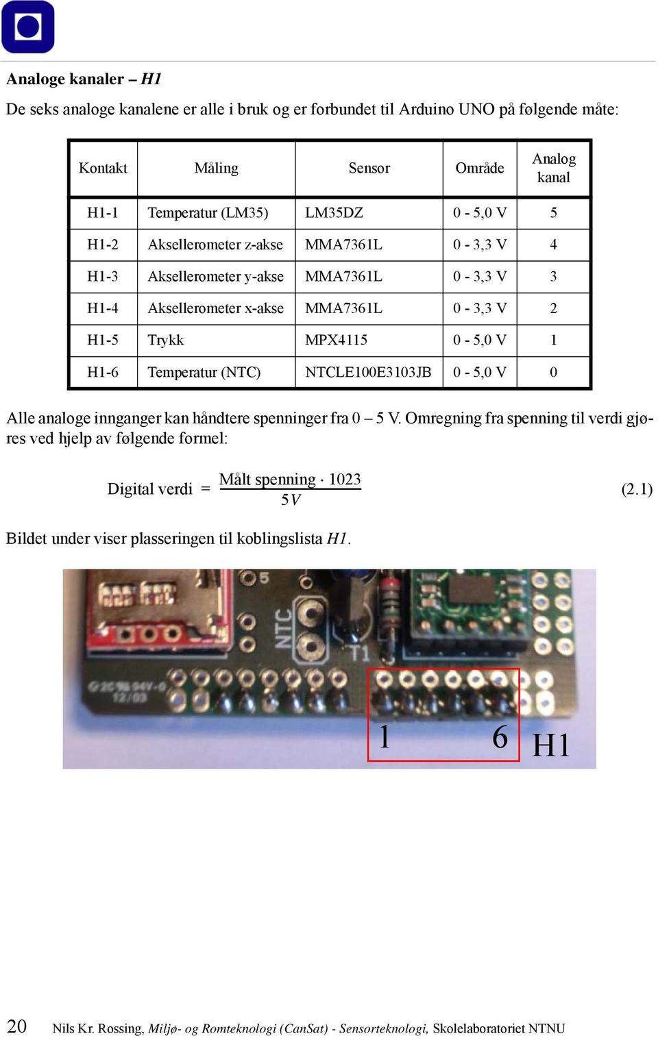 NTCLE100E3103JB 0-5,0 V 0 Alle analoge innganger kan håndtere spenninger fra 0 5 V.