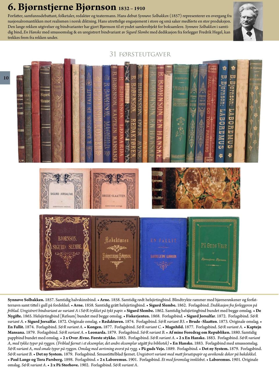 Den lange rekken utgivelser og bindvarianter har gjort Bjørnson til et yndet samlerobjekt for boksamlere.