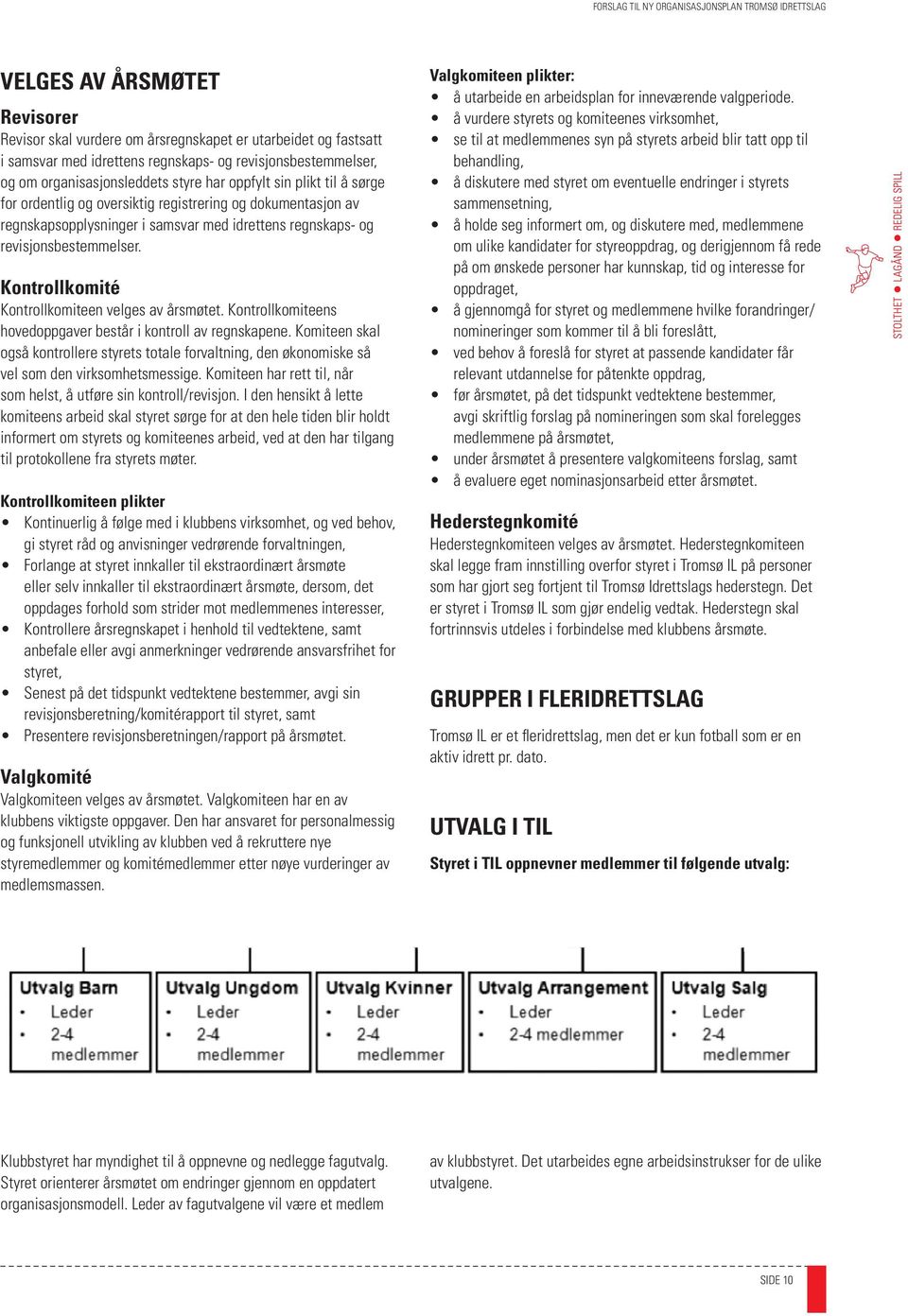 Kontrollkomité Kontrollkomiteen velges av årsmøtet. Kontrollkomiteens hovedoppgaver består i kontroll av regnskapene.