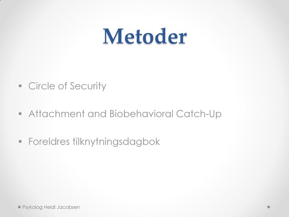 Biobehavioral Catch-Up