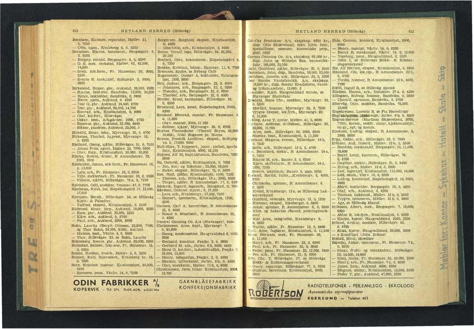 , BIspeladegArd 4, - G S. mek. verksted, Mølle... 43, 42,000, O, 7300 1 14,800 Brekke, Kristian, blirep., Hamnev. Il, O, 7700 - Sven, arb.form., Fr. Hansensv. 20, 9000, Bremnes. Endre.