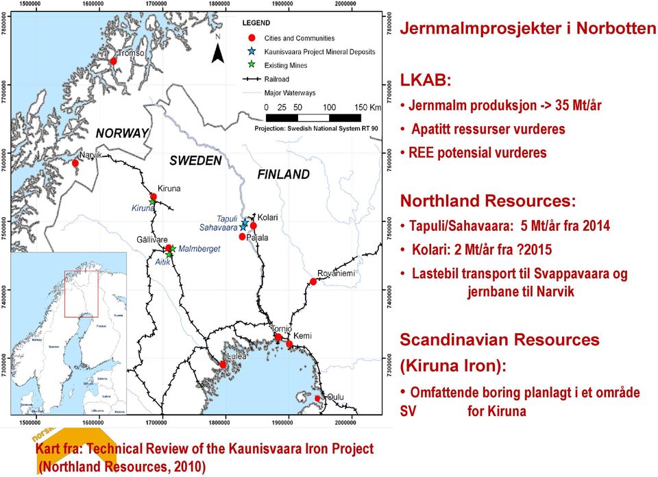 2015 Lastebil transport til Svappavaara og jernbane til Narvik Scandinavian Resources (Kiruna Iron):