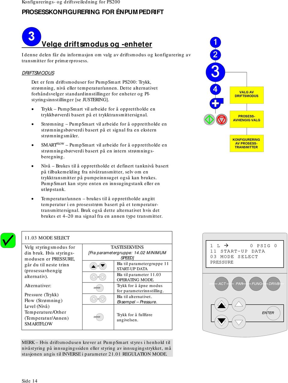 Dette alternativet forhåndsvelger standardinnstillinger for enheter og PIstyringsinnstillinger [se JUSTERING].