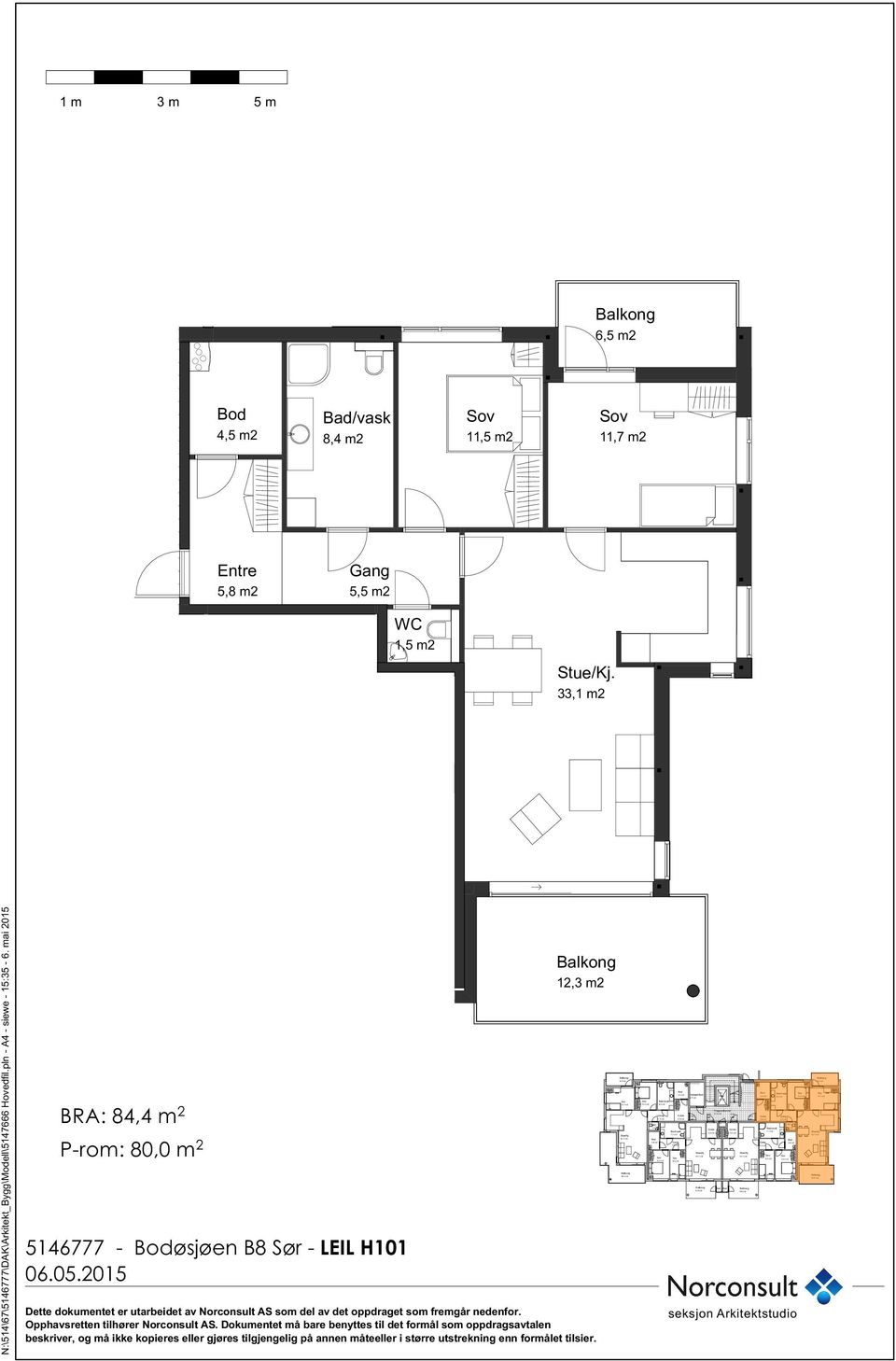 m 2 P-rom: 80,0 m 2