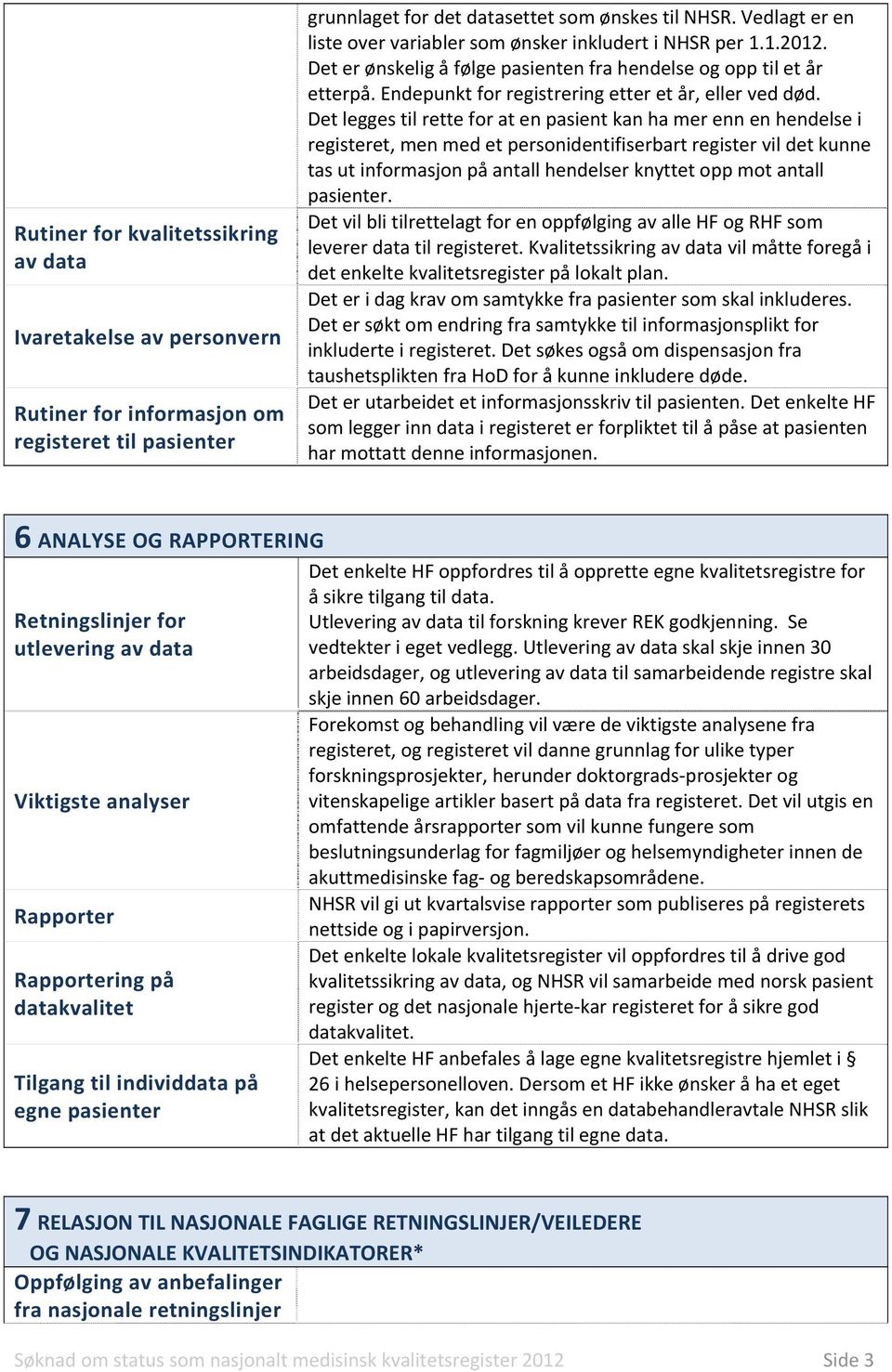 Endepunkt for registrering etter et år, eller ved død.