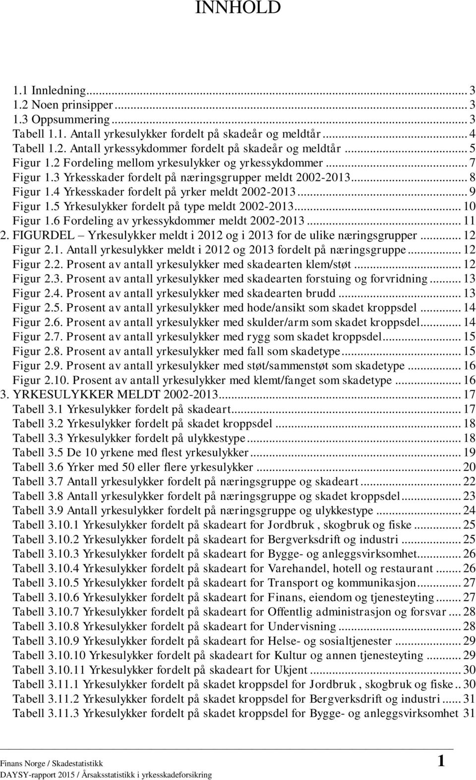 .. 9 Figur 1.5 Yrkesulykker fordelt på type meldt 2002-2013... 10 Figur 1.6 Fordeling av yrkessykdommer meldt 2002-2013... 11 2.